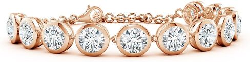 Angara Round Lab Grown Diamond Chain Bracelet in 14K Solid Gold | Birthday, Engagement, Anniversary, Wedding Jewelry Gift for Women in Saudi Arabia