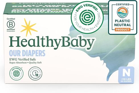 Our Diapers | EWG Verified Safe & Plant-Based Diapers | Leak Protection | Soft Organic Cotton Shell | Chlorine-Free Diaper for Sensitive Skin | Size 1 (7-14 lbs) 42 Count in Kuwait