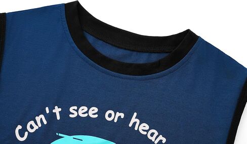 Tebbis Boys Summer Pajama Set ، 3 قطع Gamer PJS‌-أكمام قصيرة ، أعلى دبابات وسروال شورت ناعم صفراء النوم حجم 6-18 in Kuwait