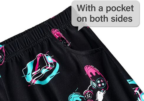 Tebbis Boys Summer Pajama Set ، 3 قطع Gamer PJS‌-أكمام قصيرة ، أعلى دبابات وسروال شورت ناعم صفراء النوم حجم 6-18 in Kuwait