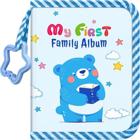 Fintie Baby Photo Album 4x6 Inch, 18 Photos My First Family Album Book with Soft Cloth Cover & Hook for Newborn/Toddlers/Kids/Baby Shower Memory Birthday Gifts, Raining Hearts in Saudi Arabia