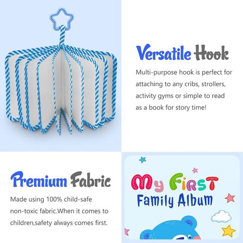 Fintie Baby Photo Album 4x6 Inch, 18 Photos My First Family Album Book with Soft Cloth Cover & Hook for Newborn/Toddlers/Kids/Baby Shower Memory Birthday Gifts, Raining Hearts in Saudi Arabia