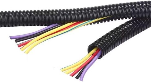 50 FT 5/8" 16mm Black Split Loom Conduit Polyethylene Tubing Twice The Density of Our Competitors Guaranteed in Saudi Arabia