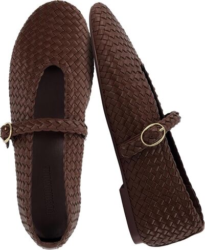 CUSHIONAIRE Bistro Mary Jane Flats for Women, Woven Ballet Flats Shoes with Strap and Memory Foam for All-Day Comfort in Saudi Arabia
