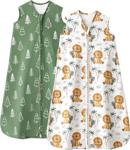 Baby Sleep Sack 12-18 Months, 0.5 TOG Wearable Blanket for Baby Boy and Girl, 2-Way Zipper Toddler Sleeping Bag 2 Pack, Lightweight Sleep Sacks Orange Flower（Large） in Saudi Arabia