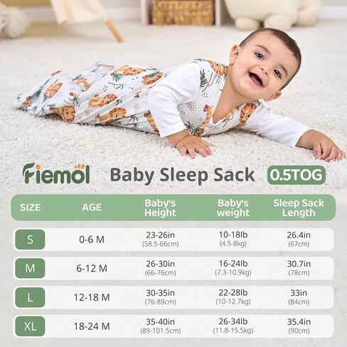 Baby Sleep Sack 12-18 Months, 0.5 TOG Wearable Blanket for Baby Boy and Girl, 2-Way Zipper Toddler Sleeping Bag 2 Pack, Lightweight Sleep Sacks Orange Flower（Large） in Saudi Arabia
