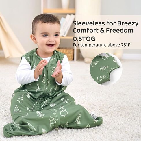Baby Sleep Sack 12-18 Months, 0.5 TOG Wearable Blanket for Baby Boy and Girl, 2-Way Zipper Toddler Sleeping Bag 2 Pack, Lightweight Sleep Sacks Orange Flower（Large） in Saudi Arabia