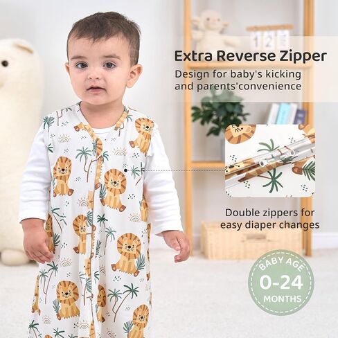 Baby Sleep Sack 12-18 Months, 0.5 TOG Wearable Blanket for Baby Boy and Girl, 2-Way Zipper Toddler Sleeping Bag 2 Pack, Lightweight Sleep Sacks Orange Flower（Large） in Saudi Arabia