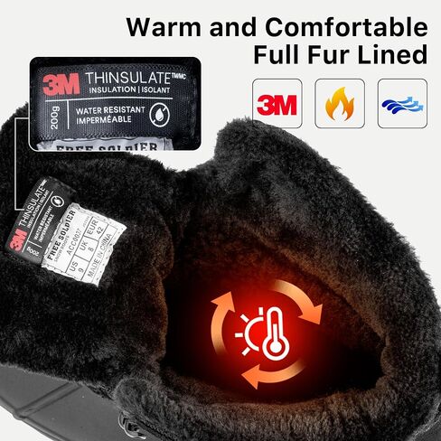 FREE SOLDIER Mens Snow Winter Boots for Men Warm Fleece Lining Winter Ski Shoes Waterproof Insulated Booties in Saudi Arabia