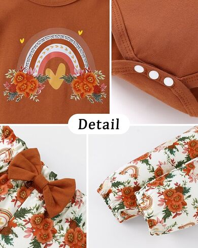 ملابس طفلة الأطفال حديثي الولادة كشكش القطن رومبير + سراويل زهرية + مجموعات عصابة الخريف ملابس الشتاء in Kuwait