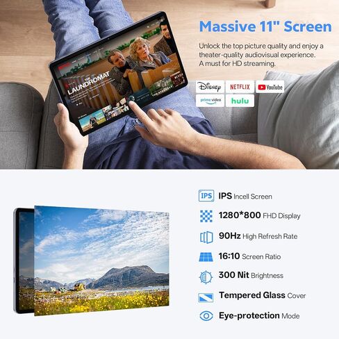 2025 Android 15 Tablet مع لوحة المفاتيح ، 16 جيجابايت+128 جيجابايت 11 بوصة أوكترا ثماني 2 في 1 أقراص مزدوجة الكاميرا 5+13 ميجابكسل ، 5g/2.4g واي فاي ، 8000 مللي أمبير ، BT5.0 ، GMS معتمدة ، مع الماوس ، الحالة ، القلم ، (رمادي) in Kuwait