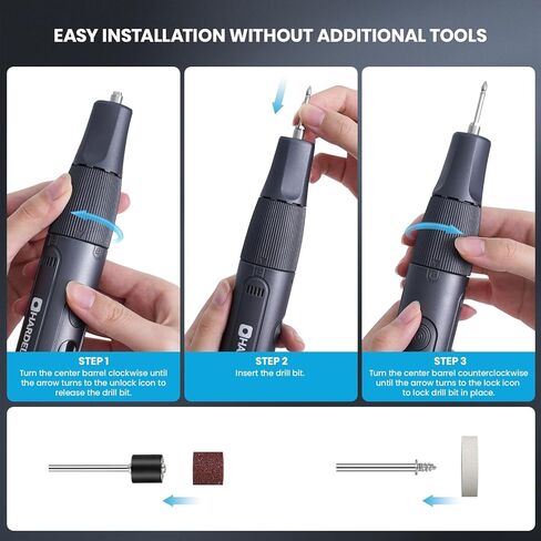 مجموعة أدوات دوار هارديل كولس لليسكس ، أداة دوارة ذات 6 سرعات مع شاشة رقمية وشحنة USB-C ، موتول متعدد الوظائف مع إكسسوارات 80pcs للنحت ، الصنفرة ، تلميع الحرف DIY in Kuwait