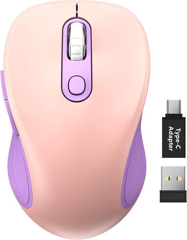 Trueque Wireless Mouse E702 2.4GHz Portable Computer Mouse with USB Receiver, Comfortable Silent Mice for Laptop, Chromebook, PC, Notebook, Desktop, Windows, Mac (Blue&Pink) in Kuwait