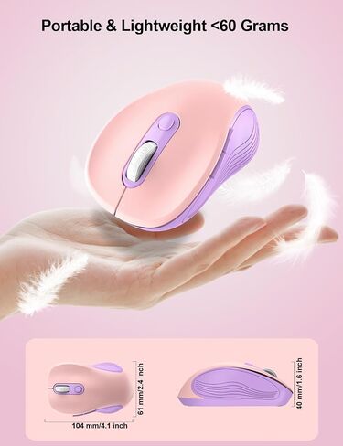Trueque Wireless Mouse E702 2.4GHz Portable Computer Mouse with USB Receiver, Comfortable Silent Mice for Laptop, Chromebook, PC, Notebook, Desktop, Windows, Mac (Blue&Pink) in Kuwait