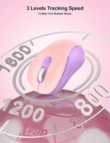 Trueque Wireless Mouse E702 2.4GHz Portable Computer Mouse with USB Receiver, Comfortable Silent Mice for Laptop, Chromebook, PC, Notebook, Desktop, Windows, Mac (Blue&Pink) in Kuwait