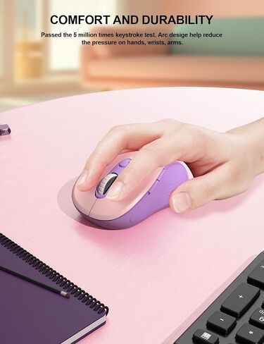 Trueque Wireless Mouse E702 2.4GHz Portable Computer Mouse with USB Receiver, Comfortable Silent Mice for Laptop, Chromebook, PC, Notebook, Desktop, Windows, Mac (Blue&Pink) in Kuwait