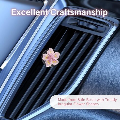 NIIIYTYB 6Pcs Cute Car Air Freshener Vent Clips Flower Air Vent Clips for Fresheners Pink Hawaiian Hibiscus and Cherry Blossom Car Accessories Aesthetic Interior Decor for Women Peach Blossom in Kuwait