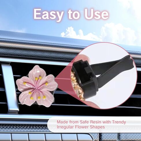 NIIIYTYB 6Pcs Cute Car Air Freshener Vent Clips Flower Air Vent Clips for Fresheners Pink Hawaiian Hibiscus and Cherry Blossom Car Accessories Aesthetic Interior Decor for Women Peach Blossom in Kuwait