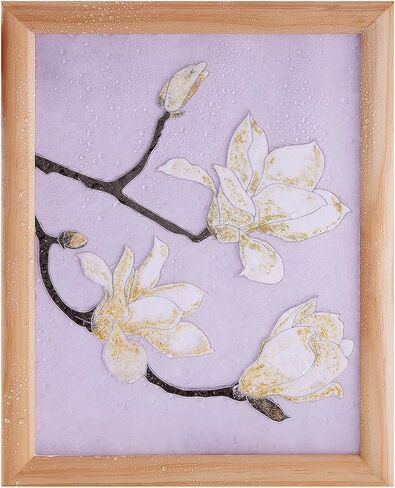 الخشب العام مؤطرة الجدار الفن لغرفة المعيشة المصنوعة يدويًا التقليدية الصينية المصنوعة يدويًا من Cloisonne Tulip لوحات زهرة الصور على الحائط لزخارف غرفة نوم ديكور منزل مقاوم للماء الأمهات يوم 10.8 "x14" x0.6 "عمل فني in Kuwait