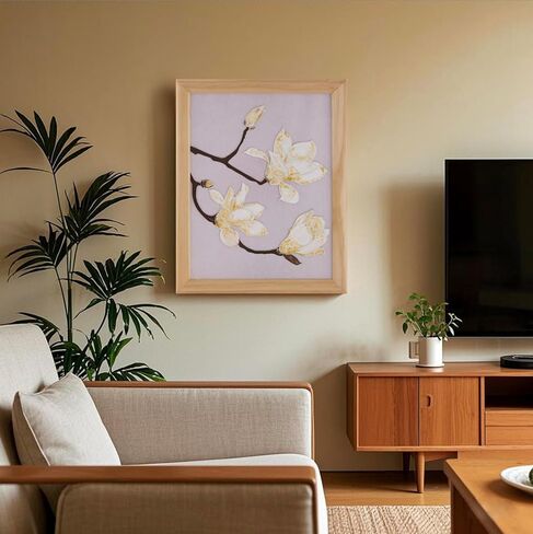 الخشب العام مؤطرة الجدار الفن لغرفة المعيشة المصنوعة يدويًا التقليدية الصينية المصنوعة يدويًا من Cloisonne Tulip لوحات زهرة الصور على الحائط لزخارف غرفة نوم ديكور منزل مقاوم للماء الأمهات يوم 10.8 "x14" x0.6 "عمل فني in Kuwait