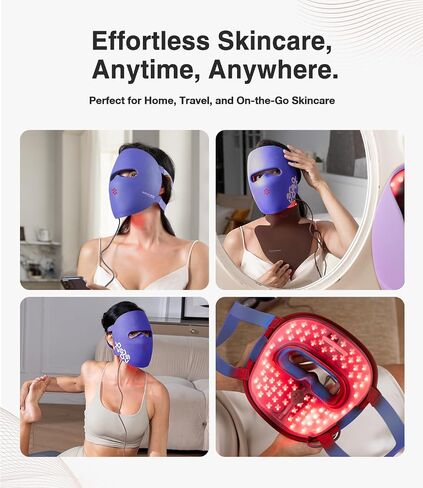 العلاج بالضوء الأحمر JOVS للوجه ، جهاز تجميل لعلاج LED LED اللاسلكي للوجه ، 4 أوضاع وأدوات للعناية بالبشرة المحمولة للاستخدام المنزلي (أسود) in Kuwait