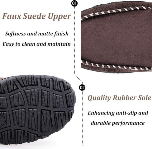 MIXIN Men's Moccasin Slippers Warm Fuzzy House Shoes with Memory Foam & Non-Slip Sole, Indoor/Outdoor Winter Comfort for Men in Kuwait