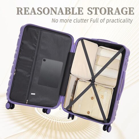 مجموعات الأمتعة 4 قطع ، حمل قابلة للتوسيع على الأمتعة مجموعة PP Hardshell ، حقيبة مع عجلات دوار مزدوجة ، فحص خفيفة الوزن مع قفل TSA ، 14in 20in 24in 28in (B) in Saudi Arabia