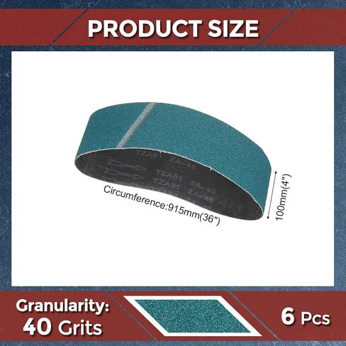 6 Pack Sanding Belts 2 x 42 Inch 36 Grit Zirconia Abrasive Sandpaper for Belt Sander Metal Grinding Wood Working Weld Rust Removal in Saudi Arabia