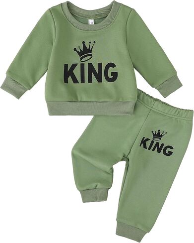 Jecson Baby Boy Fall Cloths: Warm & Soft Infant Strits مجموعة من النوع الثقيل للعبث والركض Pant 2pcs in Kuwait