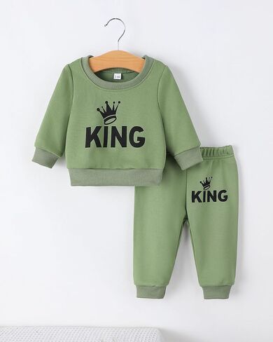 Jecson Baby Boy Fall Cloths: Warm & Soft Infant Strits مجموعة من النوع الثقيل للعبث والركض Pant 2pcs in Kuwait