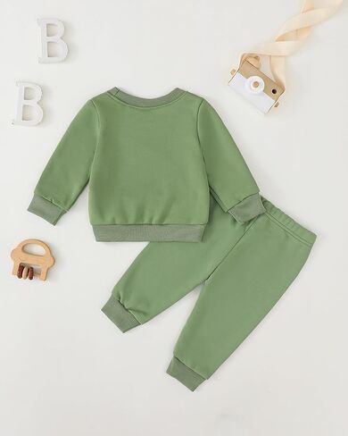 Jecson Baby Boy Fall Cloths: Warm & Soft Infant Strits مجموعة من النوع الثقيل للعبث والركض Pant 2pcs in Kuwait