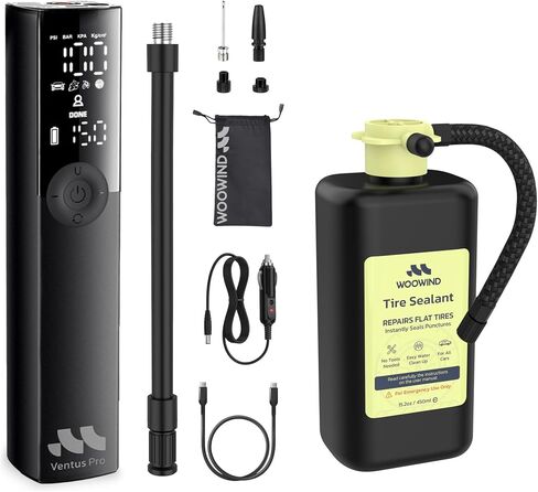 Woowind Tire Sealant Instant Flat Tire Repair Kit (15.22oz) – Seals Punctures Up to 0.236Inch for Cars, Trucks & SUVs – TPMS Safe, No Tools Needed, All-Weather, Works with Most Inflators, Drive 125mi in Saudi Arabia