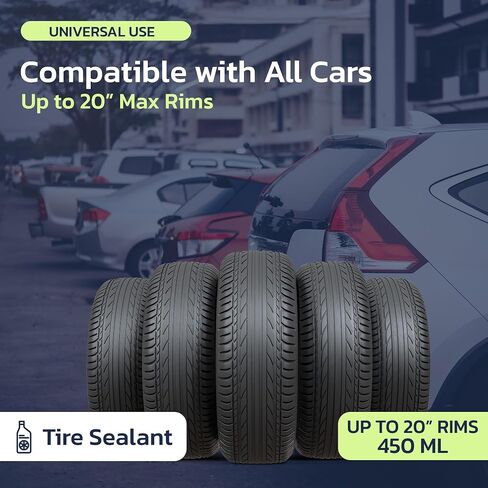 Woowind Tire Sealant Instant Flat Tire Repair Kit (15.22oz) – Seals Punctures Up to 0.236Inch for Cars, Trucks & SUVs – TPMS Safe, No Tools Needed, All-Weather, Works with Most Inflators, Drive 125mi in Saudi Arabia