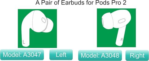 Meenova OEM Right Earbuds Replacement for Pods Pro (2nd Generation) A3047, A3048, A3049, Genuine Single Right Ear Side Only, Compatible with Original Air Pro 2 A2968 Charging Case in Kuwait