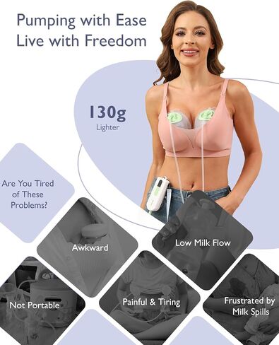 Breast Pump K3,Ultra-Lightweight Hands Free Wearable Breast Pump,Upgraded Double-Seal Flange Electric Breastfeeding Pump with 3 Modes | 9 Levels, 3 Fine-Tuned Rhythms,15-24mm in Saudi Arabia