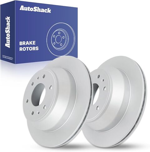 Autoshack Black Hat محفورًا ودوارات فرامل متدنية فرامل خلفية بديلة للفرامل البديلة لشيفروليه SSR Trailblazer EXT GMC ENVOY XUV ENVOY XL SAAB 9-7X BUICK RAINIER ISUZU ASCENDER 4WD RWD PR65075LR in Kuwait