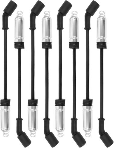 High-Performance 8.0mm Spark Plug Wire Set for 1999-2006 Chevy Silverado/GMC Sierra/Tahoe/Yukon - Durable Ignition Wires Without Heat Shield (Black) - Model 9748HH in Kuwait