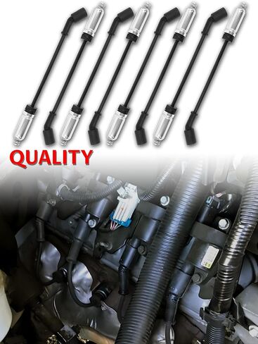 High-Performance 8.0mm Spark Plug Wire Set for 1999-2006 Chevy Silverado/GMC Sierra/Tahoe/Yukon - Durable Ignition Wires Without Heat Shield (Black) - Model 9748HH in Kuwait