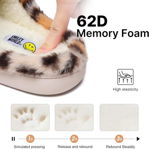 Womens Mens Smile Face Slippers Soft Plush House Slippers Retro Happy Slip-On Slides Winter Warm Comfy Memory Foam Fluffy Indoor Outdoor Shoes in Saudi Arabia
