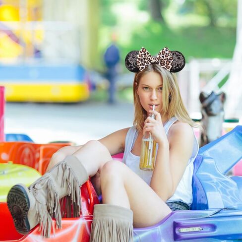 Dreshow Mouse Ears Bow Bow Headbands Minnie Ears Belder Glitter Party Decoration Cosplay Cosplay for Girls & Women in Kuwait