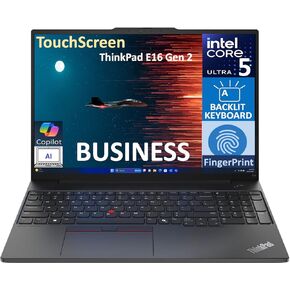 Lenovo ThinkPad E16 Gen 2 Business Laptop 16.0 "IPS FHD Display (Intel Core Ultra 7 155U (Beats I7-1355U) ، 64GB DDR5 ، 2TB PCIE SSD ، Backlit KB ، Phoushprint ، Thunderbolt 4 ، WIFI 6 ، Win 11 Pro) in Kuwait
