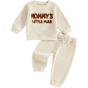 Douhoow Baby Boy Fall Winter Winter Letter مقرضة من طاقم مضلعة الرقبة in Kuwait