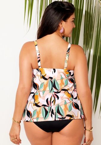 Swimsuits For All Women's Bra Sized Faux Flyaway Underwire Tankini Top (Plus in Saudi Arabia