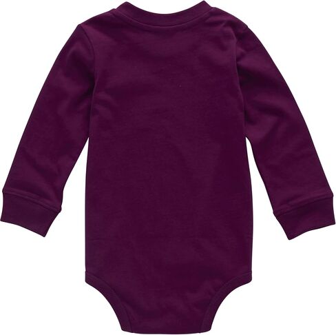 Carhartt Long-Sleeve Pocket Bodysuit, Plum Caspia, 12 Months in Saudi Arabia