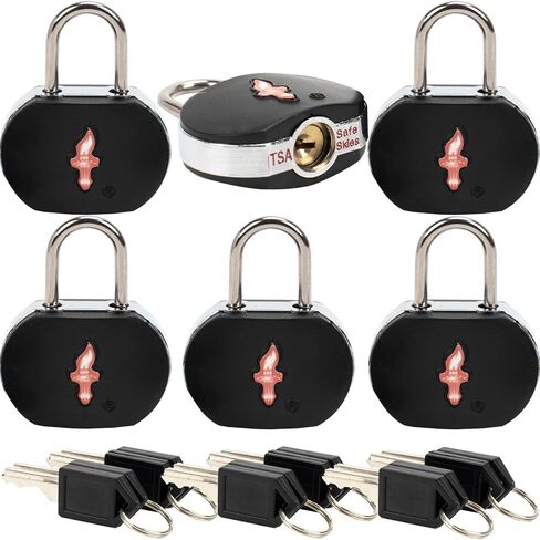 TSA Keyed Luggage Locks (6-Pack) - Brass Core Security for Suitcases, Backpacks, Gym Lockers & School Bags | Compact & Durable ABS w/Electroplated Rings in Saudi Arabia