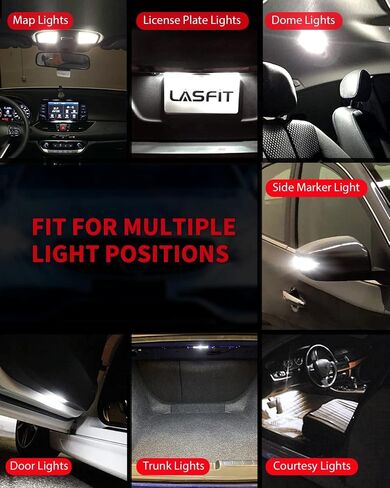 LASFIT 921 LED LED ، 906 W16W T15 912 LED LED ERVENT LIGHT ، NON-POLARITY ، LITER LIGHT PRESSION LIGHTS للسيارة/الجذع ، 300 ٪ سوبر مشرق ، حزمة 2 من 2 in Kuwait