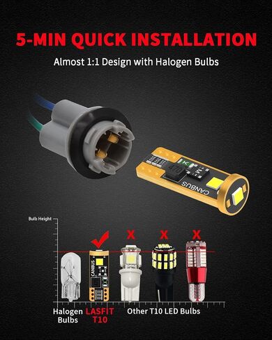 LASFIT 921 LED LED ، 906 W16W T15 912 LED LED ERVENT LIGHT ، NON-POLARITY ، LITER LIGHT PRESSION LIGHTS للسيارة/الجذع ، 300 ٪ سوبر مشرق ، حزمة 2 من 2 in Kuwait