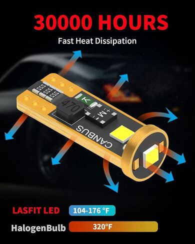 LASFIT 921 LED LED ، 906 W16W T15 912 LED LED ERVENT LIGHT ، NON-POLARITY ، LITER LIGHT PRESSION LIGHTS للسيارة/الجذع ، 300 ٪ سوبر مشرق ، حزمة 2 من 2 in Kuwait