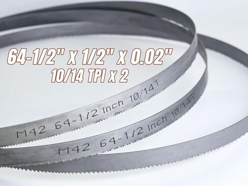Bandsaw Blades for Horizontal Metal Cutting, 64-1/2 x 1/2 x 0.02 Inch, Band Saw Blades, Bi-Metal M42, 24 TPI, 2 Pack in Saudi Arabia