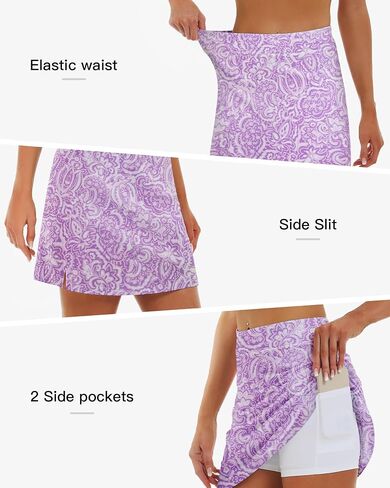 Stelle Women's Athletic Skorts 17 "تنورات الجولف السراويل الداخلية تنس مع جيوب يركضان تنورة للمخلل الرياضي in Saudi Arabia